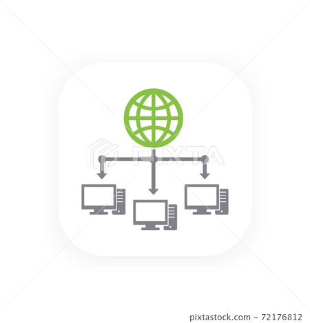 computer network and internet vector icon - Stock Illustration ...