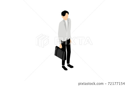 Businessman isometric standing with a bag 72177154