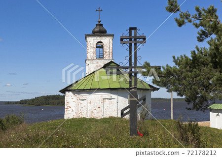 Worship cross near Vvedensky church in the village of Goritsy Vologda region 72178212