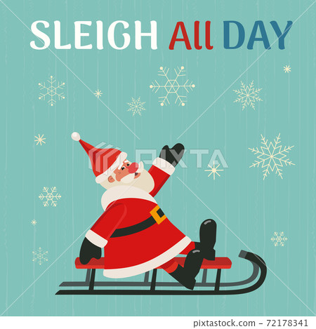 Santa Claus in Sleigh Holiday vector flat icon - Stock Illustration ...