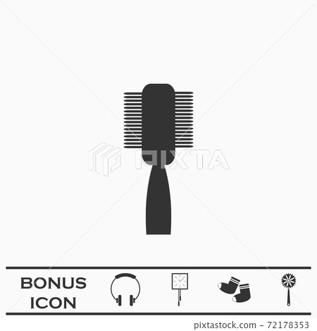 Fashion comb icon flat. 72178353