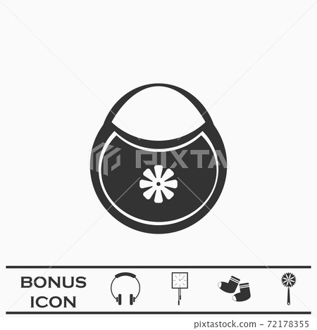 Baby bib icon flat. 72178355