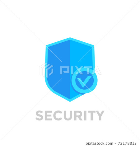 Shield with check mark, security vector icon - Stock Illustration ...