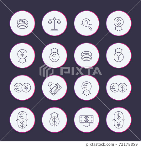Currency line icons set 72178859