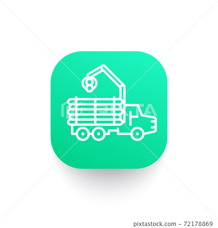 Forwarder icon, logging truck, forestry vehicle 72178869
