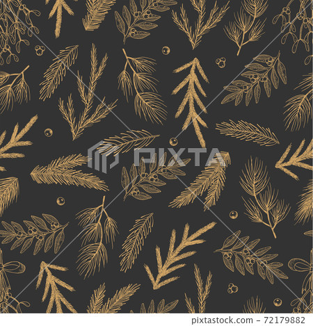 Xmas Seamless pattern with Christmas Tree... - Stock Illustration ...