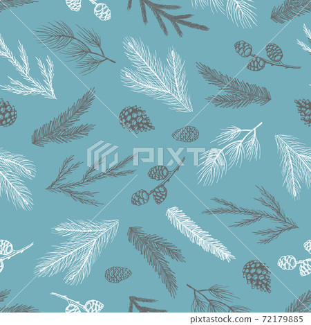Xmas Seamless pattern with Christmas Tree... - Stock Illustration ...