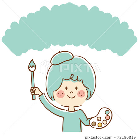 Woman with brush and palette 72180819