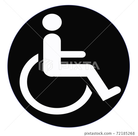 Wheelchair simple logo black and white design 72185268