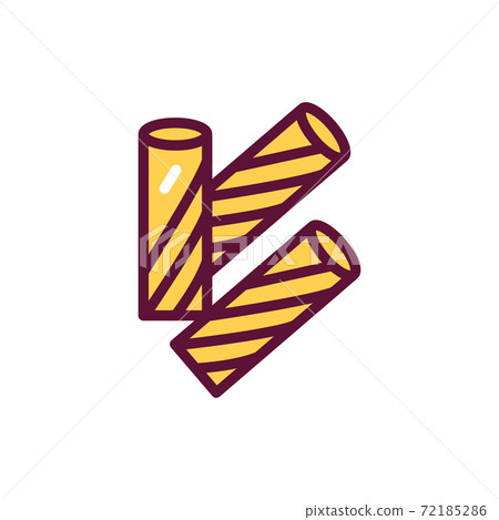 Original italian pasta Tortiglioni color line icon. Isolated vector element. 72185286