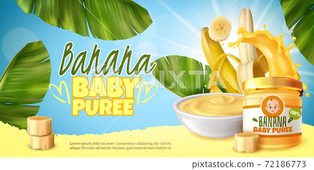 Baby Food Realistic Advertisement Poster 72186773