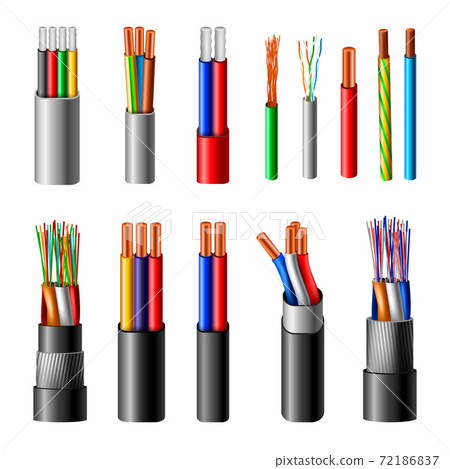 Electrical Cables Realistic Set 72186837