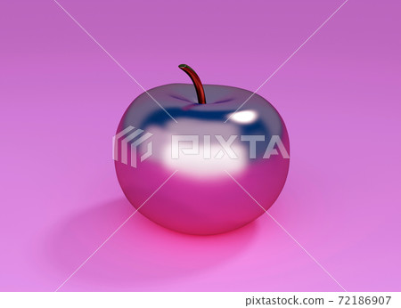 Violet glossy apple on violet background, 3d render 72186907