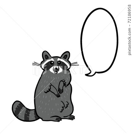 Illustration of a raccoon with a balloon Illustration of a raccoon with a balloon 72186958