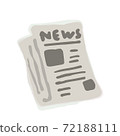 Cute Illustration of Newspaper; Doodle style icon, Hand drawn vector illustration like watercolor 72188111