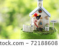 Highland cafe and wool felt cow (horizontal) 72188608