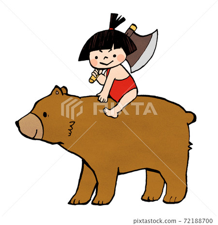 Illustration of Kintaro riding a bear 72188700