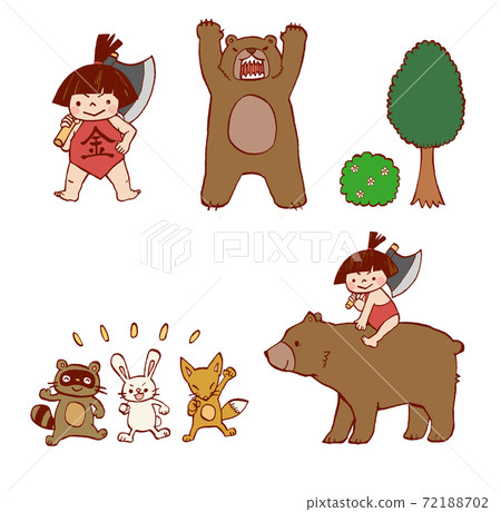 金太郎的插畫故事設置了淡淡的陰影 72188702