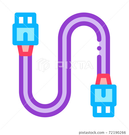 electonic cord computer detail color icon vector illustration electonic cord computer detail color icon vector illustration 72190266