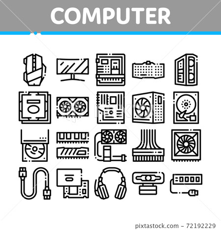 Computer Technology Collection Icons Set Vector Computer Technology Collection Icons Set Vector 72192229