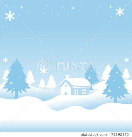 Winter snow house landscape background copy space illustration 72192573