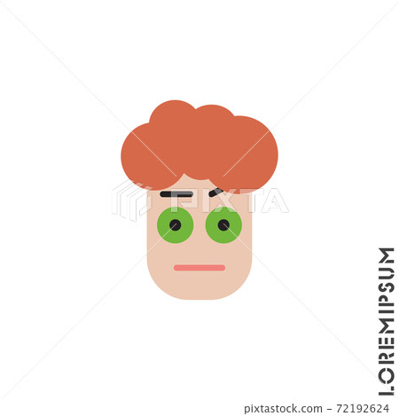 Confused Thinking Emoticon boy, man Icon Vector Illustration. color Style. 72192624