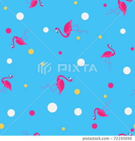 Pink Flamingo Cute Seamless Pattern Background... - Stock Illustration ...