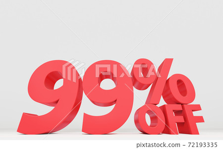 Three-dimensional characters that display the discount rate of the sale, 99% OFF 72193335