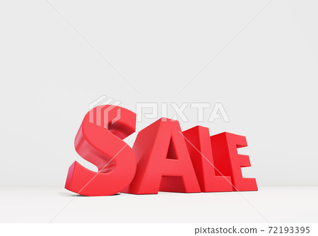 代表折扣銷售的紅色純色文字 72193395