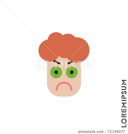 Angry icon vector. Furious Face Emoticon boy, man Icon Vector Illustration. color Style. Angry icon vector. Furious Face Emoticon boy, man Icon Vector Illustration. color Style. 72194077