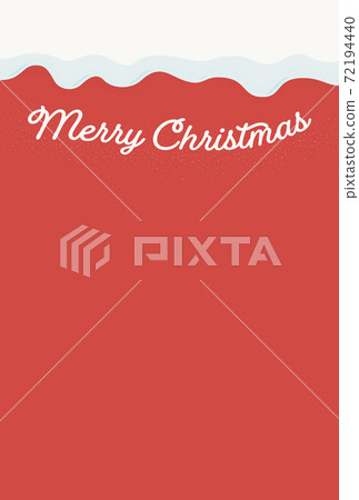Simple Merry Christmas logo background material: snow and Christmas red background, portrait 72194440