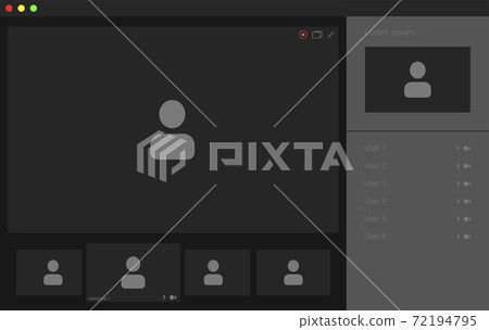 Video conference user interface, video conference calls window overlay Video conference user interface, video conference calls window overlay 72194795