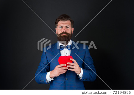 happy valentines day. tuxedo man with red heart. love happy valentines day. tuxedo man with red heart. love 72194896
