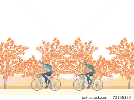 Men and women riding under the autumn leaves Men and women riding under the autumn leaves 72196380