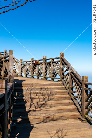 Wooden cliff hanging walkway on top of Tianmen 72197041