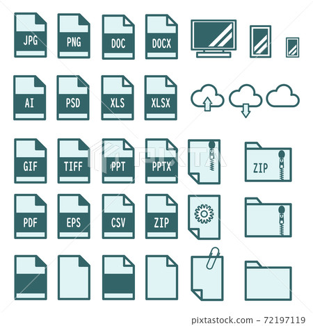 File icon set blue 72197119