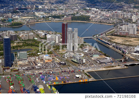 From an airplane around Fukuoka Island City 72198108