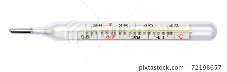 Glass mercury celsius thermometer isolated on white background Glass mercury celsius thermometer isolated on white background 72198657