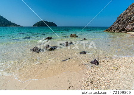 White sand beach and Stone arch in Koh Khai near Koh Lipe, Satun, Thailand 72199809