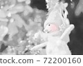 雪人聖誕節裝飾品用毛氈製成，黑白，水彩風格 72200160