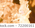 雪人聖誕節裝飾品製成的毛氈，燈泡顏色，水彩風格 72200161