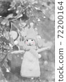 聖誕節圖片帶著微笑的可愛雪人飾品，黑白，水彩風格 72200164