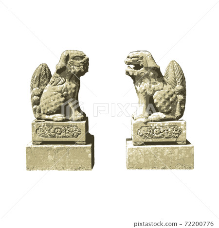 Vector illustration of a pair of guardian dogs 72200776