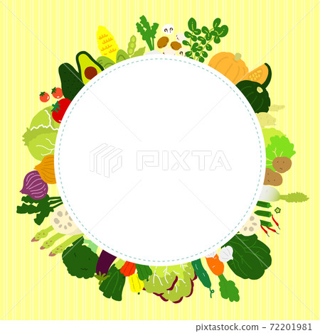 手繪插畫框架的蔬菜 72201981