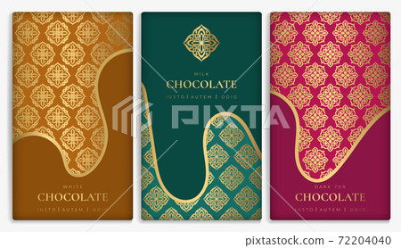 Colorful packaging design of chocolate bars. Colorful packaging design of chocolate bars. 72204040