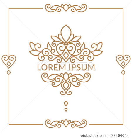 Golden emblem in linear style. Golden emblem in linear style. 72204044