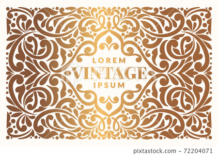Golden frame with decorative vector ornament. Golden frame with decorative vector ornament. 72204071