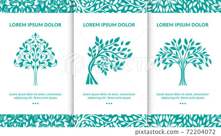 Vector set of turquoise tree logos. Vector set of turquoise tree logos. 72204072