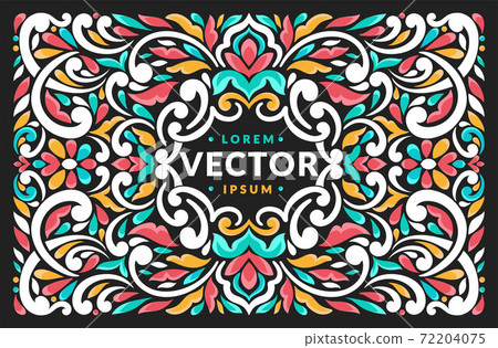 Colorful frame with decorative vector ornament. Colorful frame with decorative vector ornament. 72204075