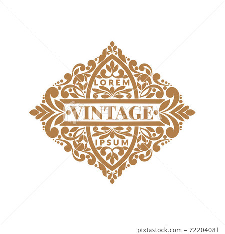 Ornamental golden emblem. Ornamental golden emblem. 72204081